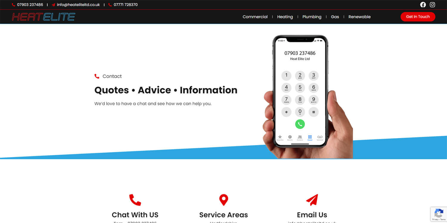 Heateliteltd.co.uk contact page