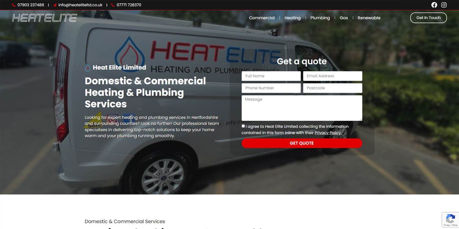 Heateliteltd.co.uk homepage