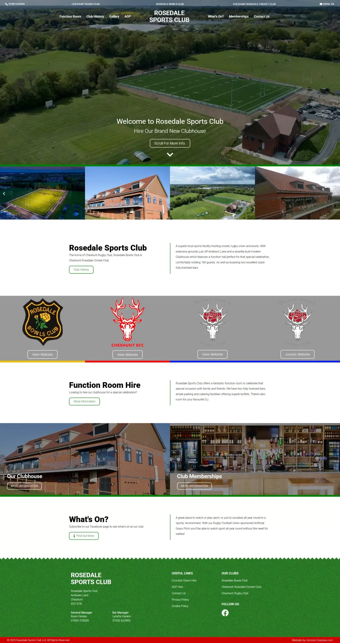 Rosedale Sports Club website